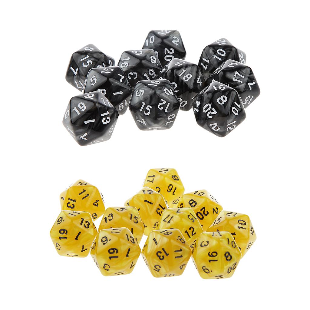 20pcs Twenty Sided Dice D20 Playing D&D RPG Party Games Dices Toy