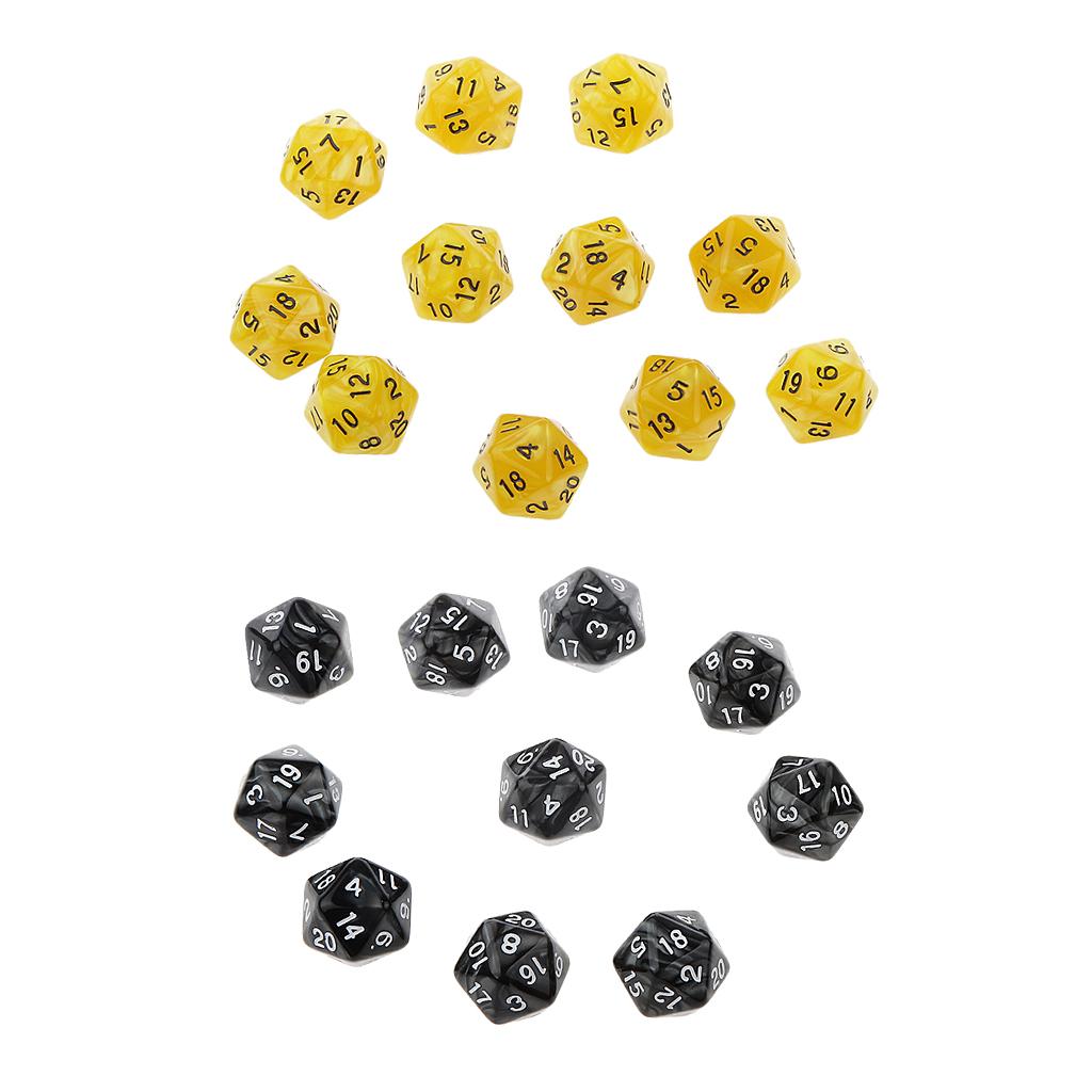 20pcs Twenty Sided Dice D20 Playing D&D RPG Party Games Dices Toy