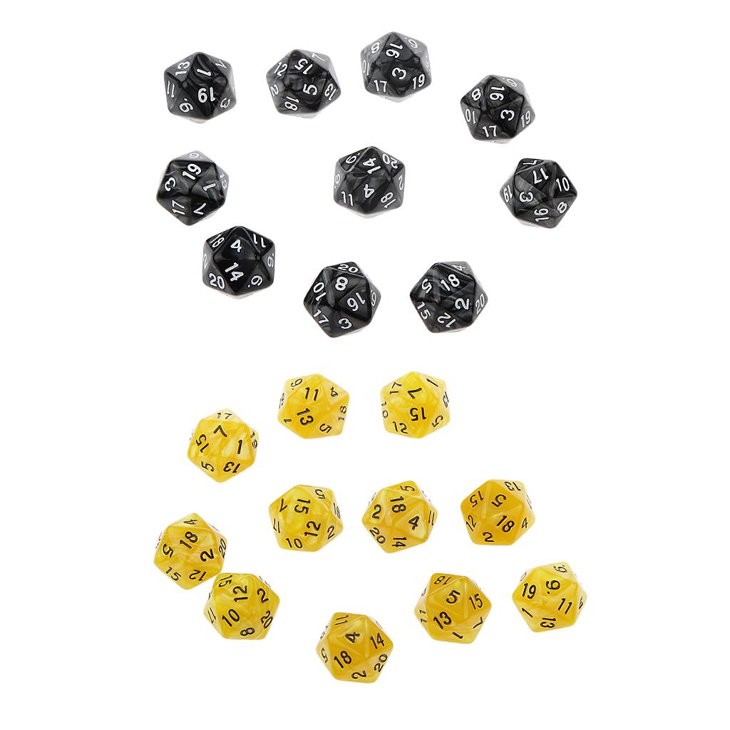 20pcs Twenty Sided Dice D20 Playing D&D RPG Party Games Dices Toy