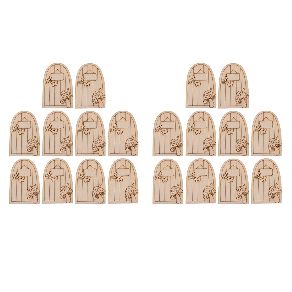 20 Pieces Fairy Gardens Mini Wooden Fairy Door Supplies Accessories
