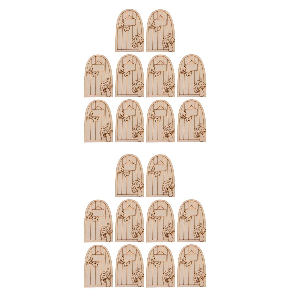20 Pieces Fairy Gardens Mini Wooden Fairy Door Supplies Accessories