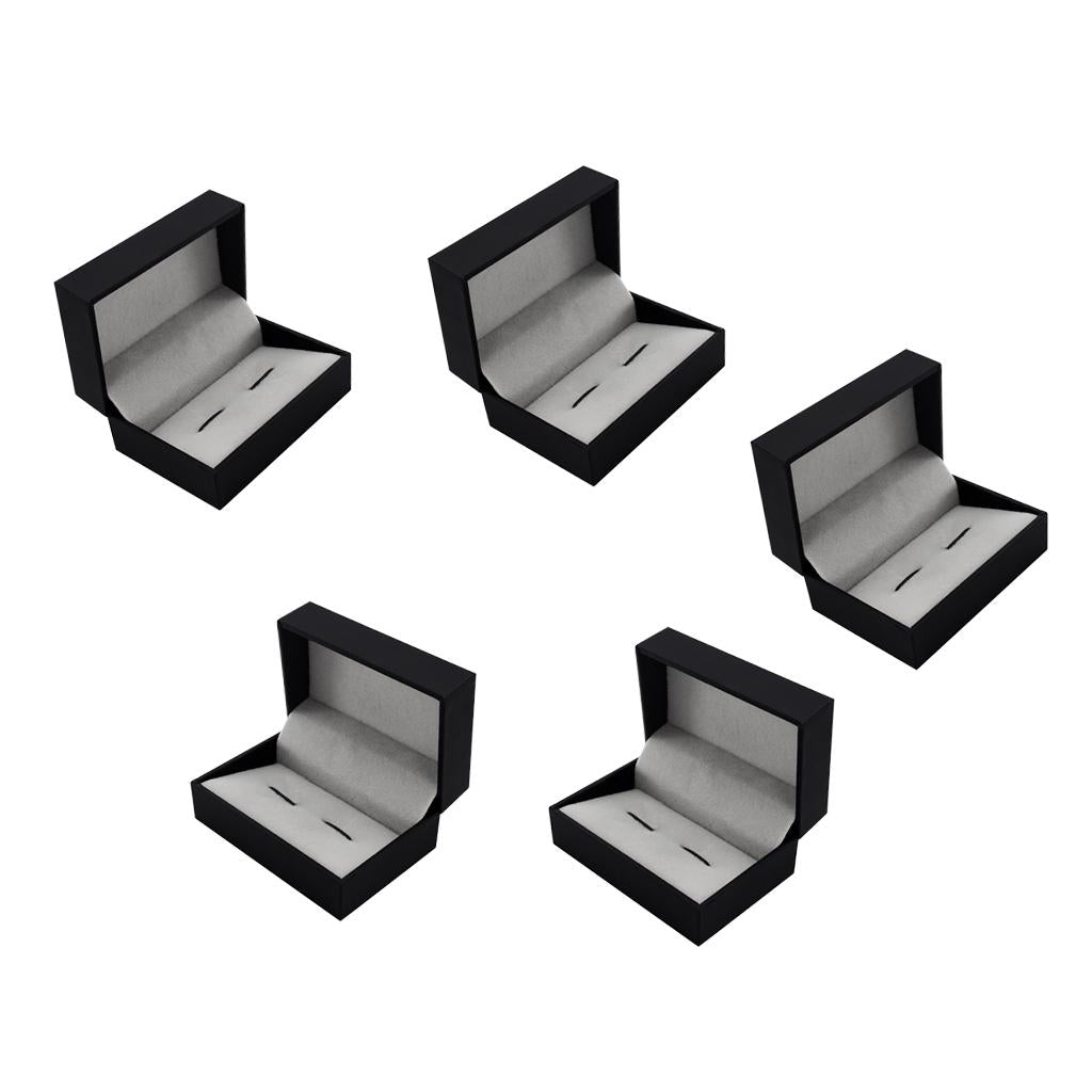 5Pcs Cuff Links Cufflinks Holder Storage Mens Jewelry Gift Display Box Case