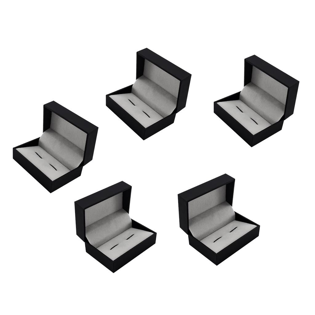 5Pcs Cuff Links Cufflinks Holder Storage Mens Jewelry Gift Display Box Case