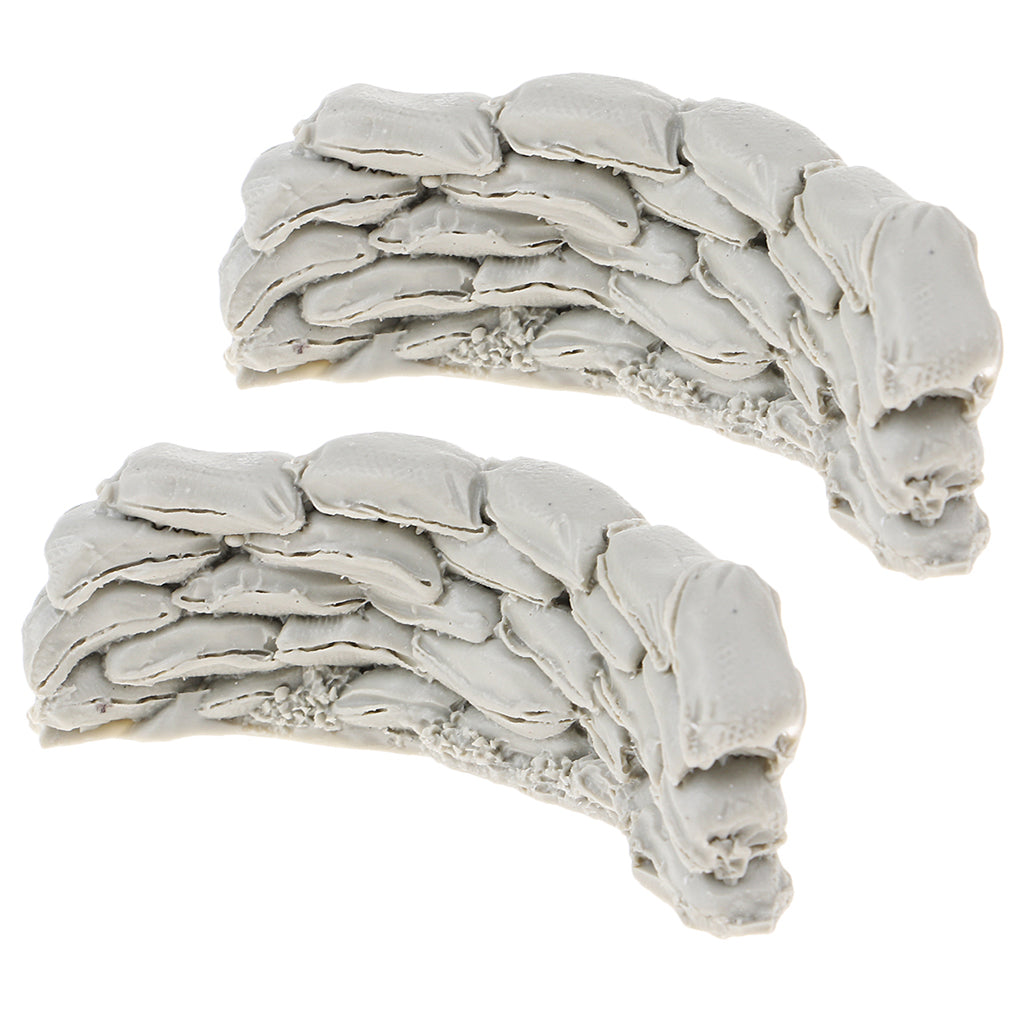 2pcs 1/35 Scale Resin Model Scene Accessories Sandbags Wall C 7.5x2.5cm
