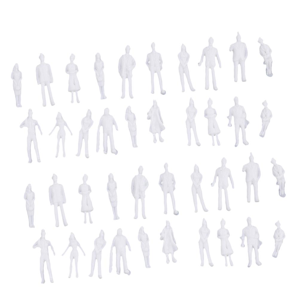 40 Pieces 1/100 Scale Unpainted Model People Architectural Figure Miniature