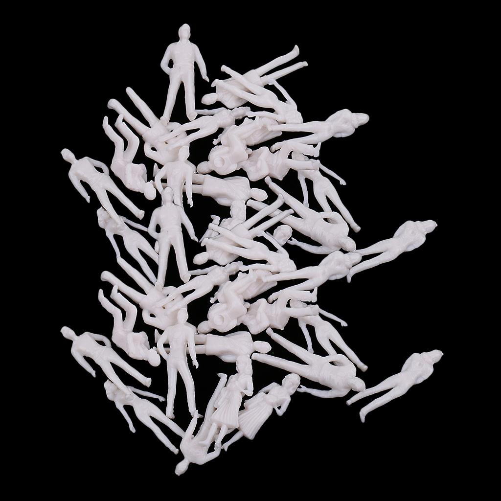40Pieces 1/50 Scale Unpainted Model People Architectural Mini Figures Kit