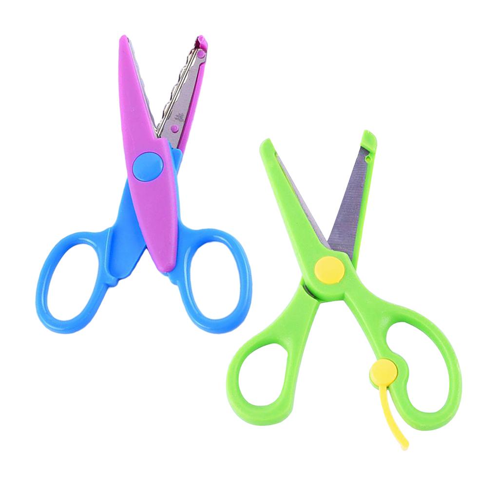 2pcs Kid Children Left Right Handed Scissors Craft Paper Cutting Safety Tool