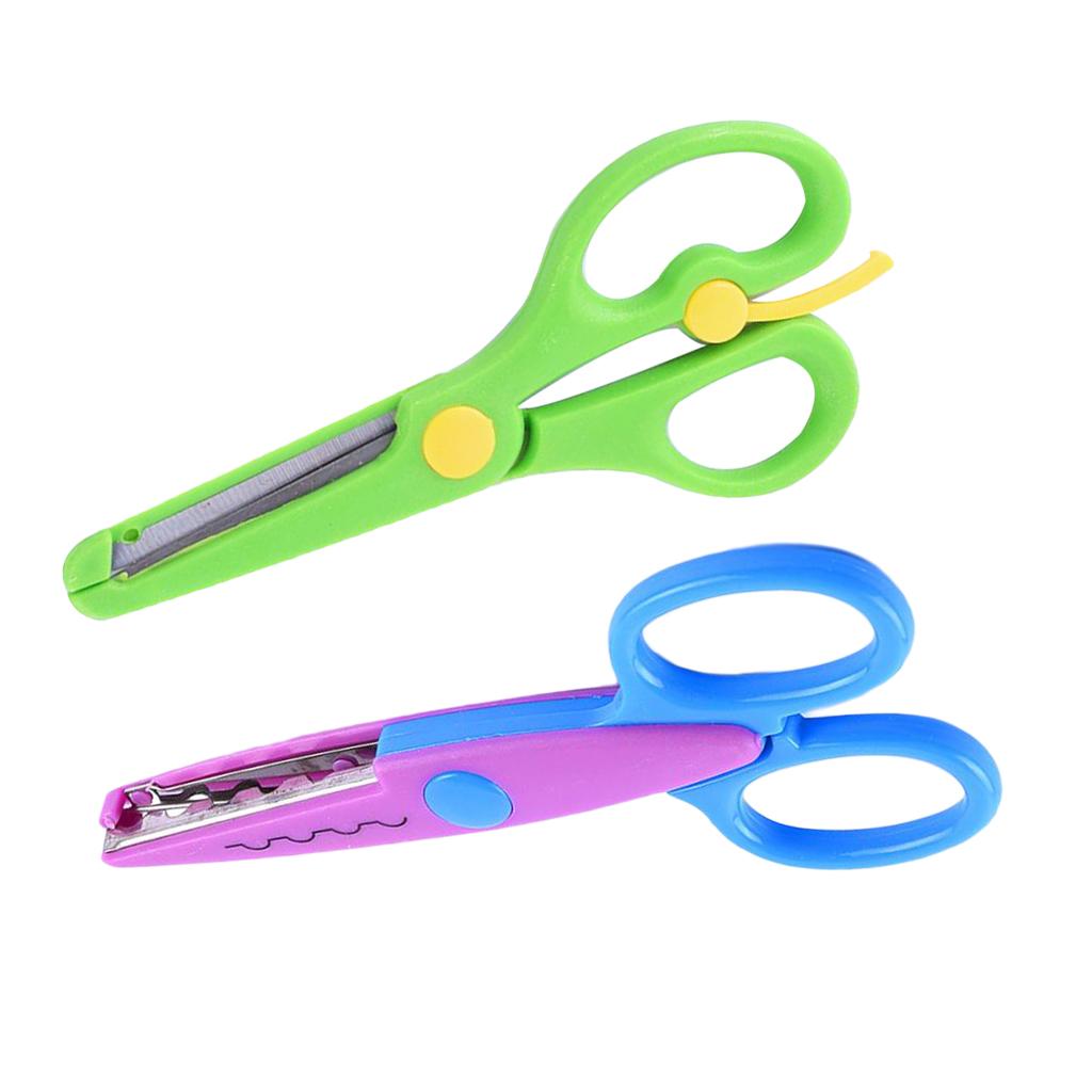 2pcs Kid Children Left Right Handed Scissors Craft Paper Cutting Safety Tool