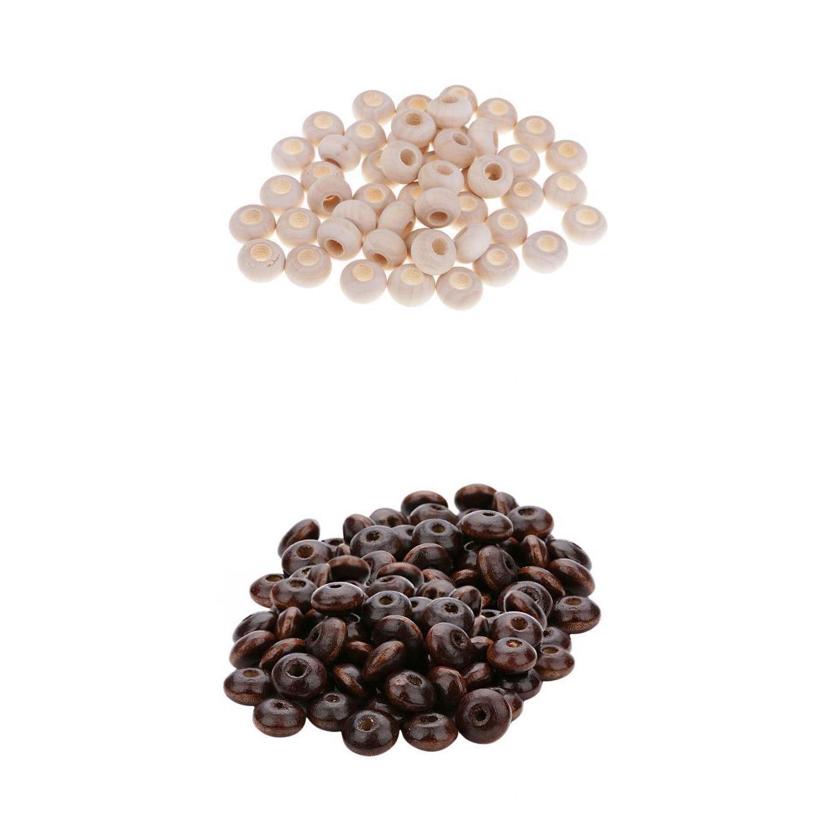 300 Pieces Natural Wooden Beads Large Hole Spacer Bead Jewelry Making Charms