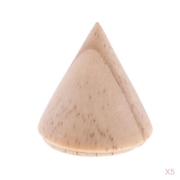 5 Pieces Unpainted Plain Cone Wooden Ring Band Jewelry Display Stand Holder