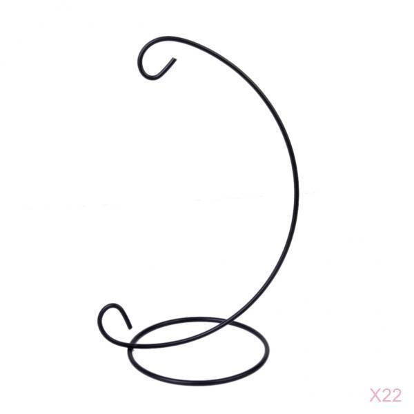 22 Piece 23cm Black Iron Hanging Plant Stand Holder Landscaping Garden Decor