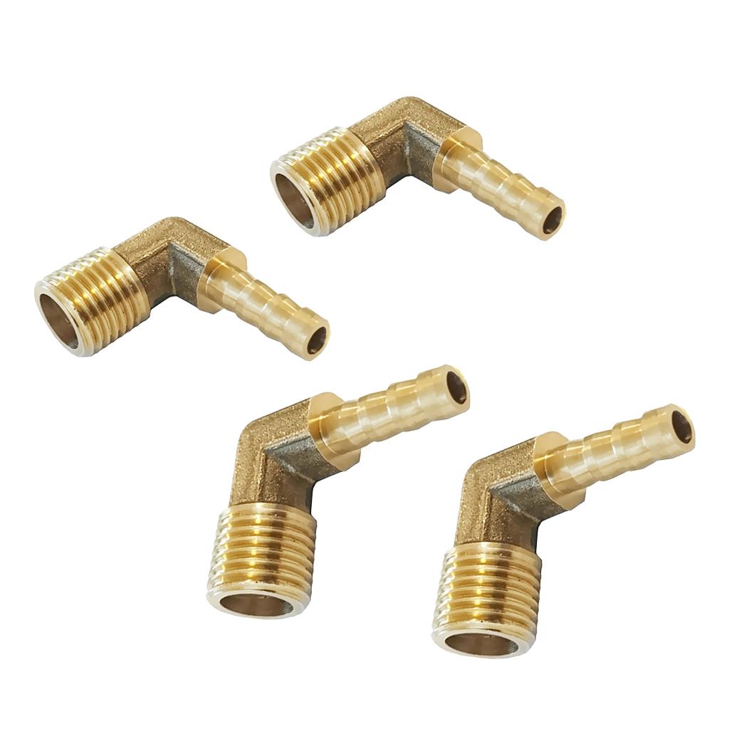 2x 1/4 BSP to 6mm+8mm Brass 90 Male Elbow Barbed Hose Tail Pipe Gas Fittings