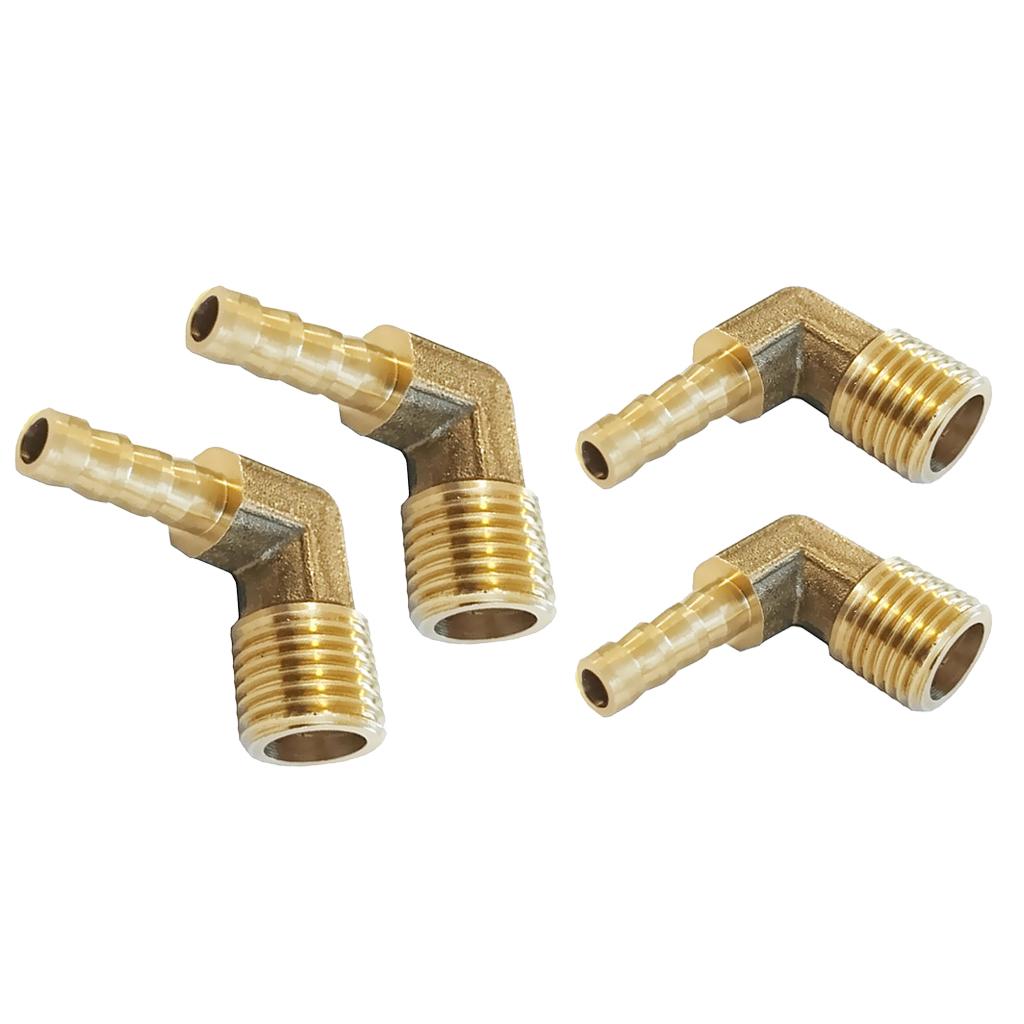 2x 1/4 BSP to 6mm+8mm Brass 90 Male Elbow Barbed Hose Tail Pipe Gas Fittings