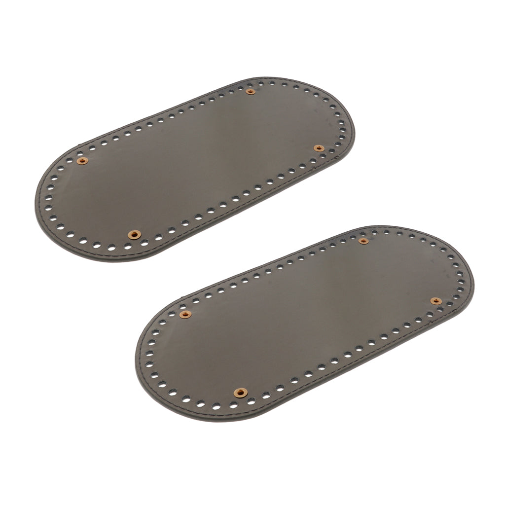 2x PU Bag Bottom Shaper Mat Cushion Pad for Handmade DIY Bags Gray 60 Holes