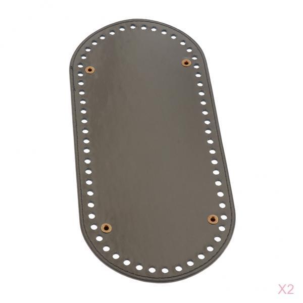 2x PU Bag Bottom Shaper Mat Cushion Pad for Handmade DIY Bags Gray 60 Holes