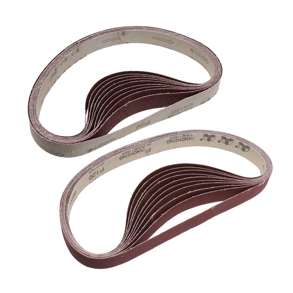 10xAluminum Oxide Abrasive Belt Sanding Sharpening Sander Belt 120+80 Grit