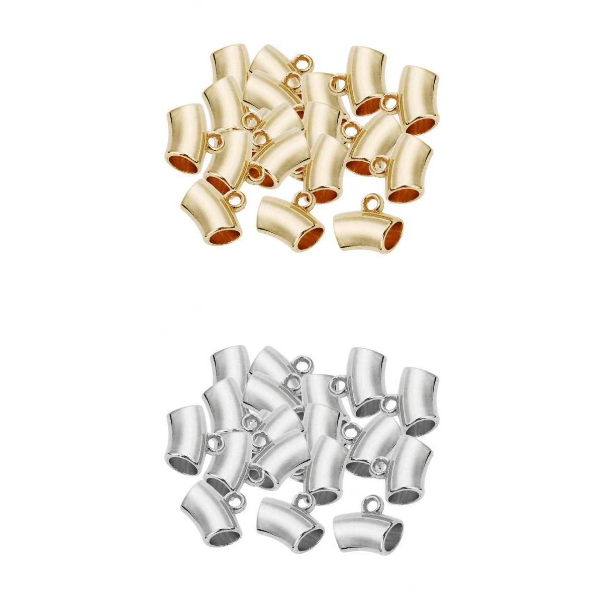 100 Pcs Bail Tube Beads Large Hole Beads Necklace Pendant for Making Jewelry