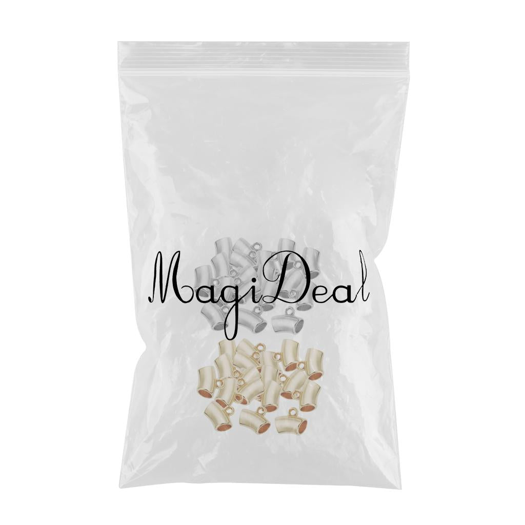 100 Pcs Bail Tube Beads Large Hole Beads Necklace Pendant for Making Jewelry