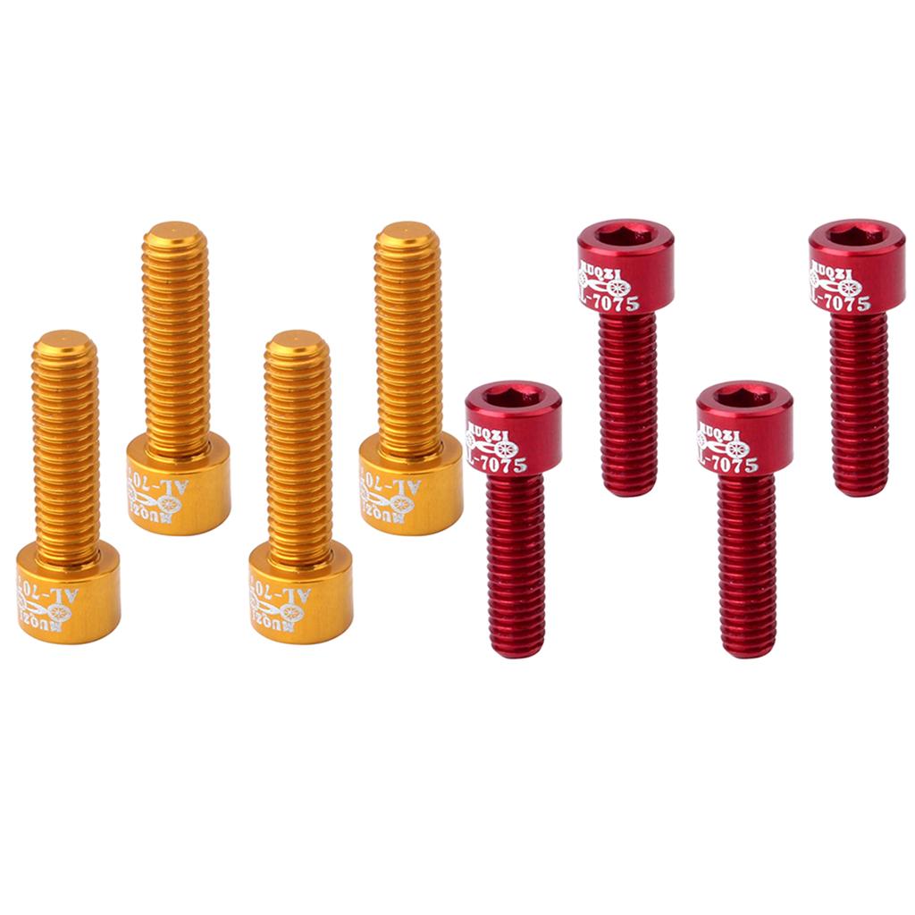 8Pcs Mountain Road Bicycle Handlebar Stem Screw Aluminum Alloy M5*17MM Bolts