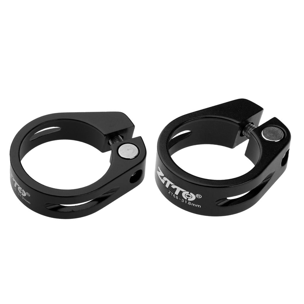 2Pc Bike Seat Post Clamp Ultralight Quick Release Lock Bicycle Seatpost Clip