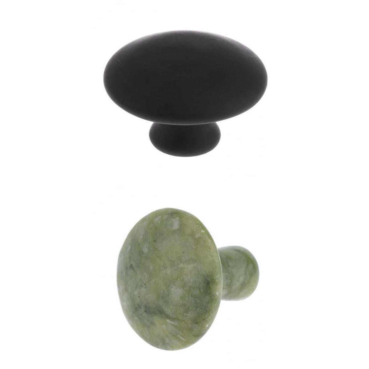 2 Pieces Home SPA Gua Sha Warm Massage Stone Natural Basalt Hot Rocks
