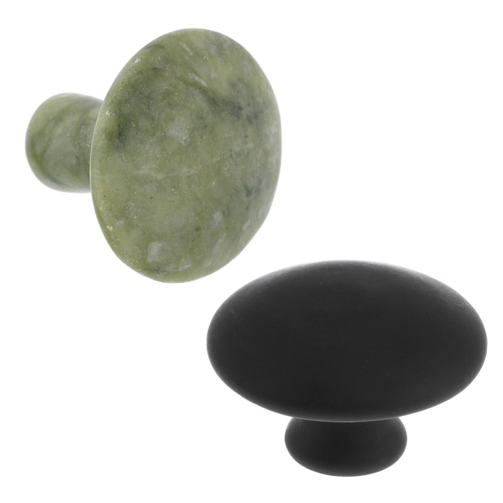 2 Pieces Home SPA Gua Sha Warm Massage Stone Natural Basalt Hot Rocks