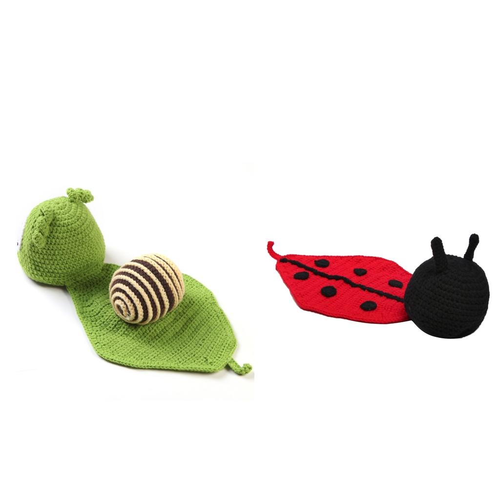 2xBaby Photo Prop New Born Knit Crochet Photopraphy Snail Ladybug Clothes