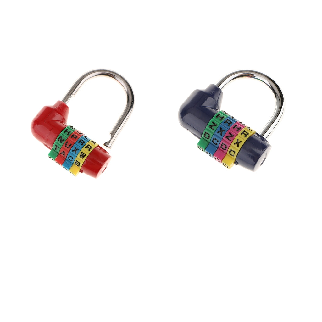 2 Packs 4 Digit Dial Letter Combination Padlock Travel Luggage Suitcase Lock