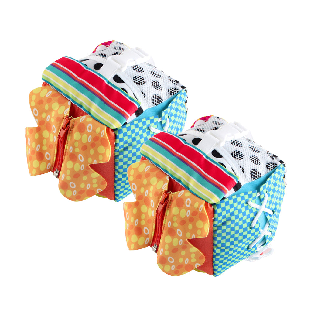2X 6in1 Basic Life Skill Educational Toy Learn to Zip Button Snap Buckle Tie
