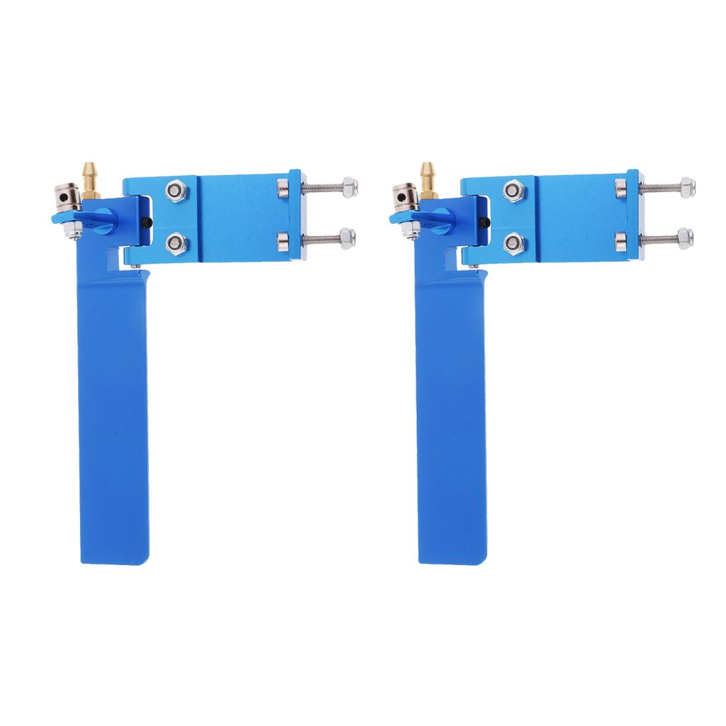 2pcs Aluminum Alloy 95mm RC Boat Rudder Water Pickup Absorbing Steering Blue