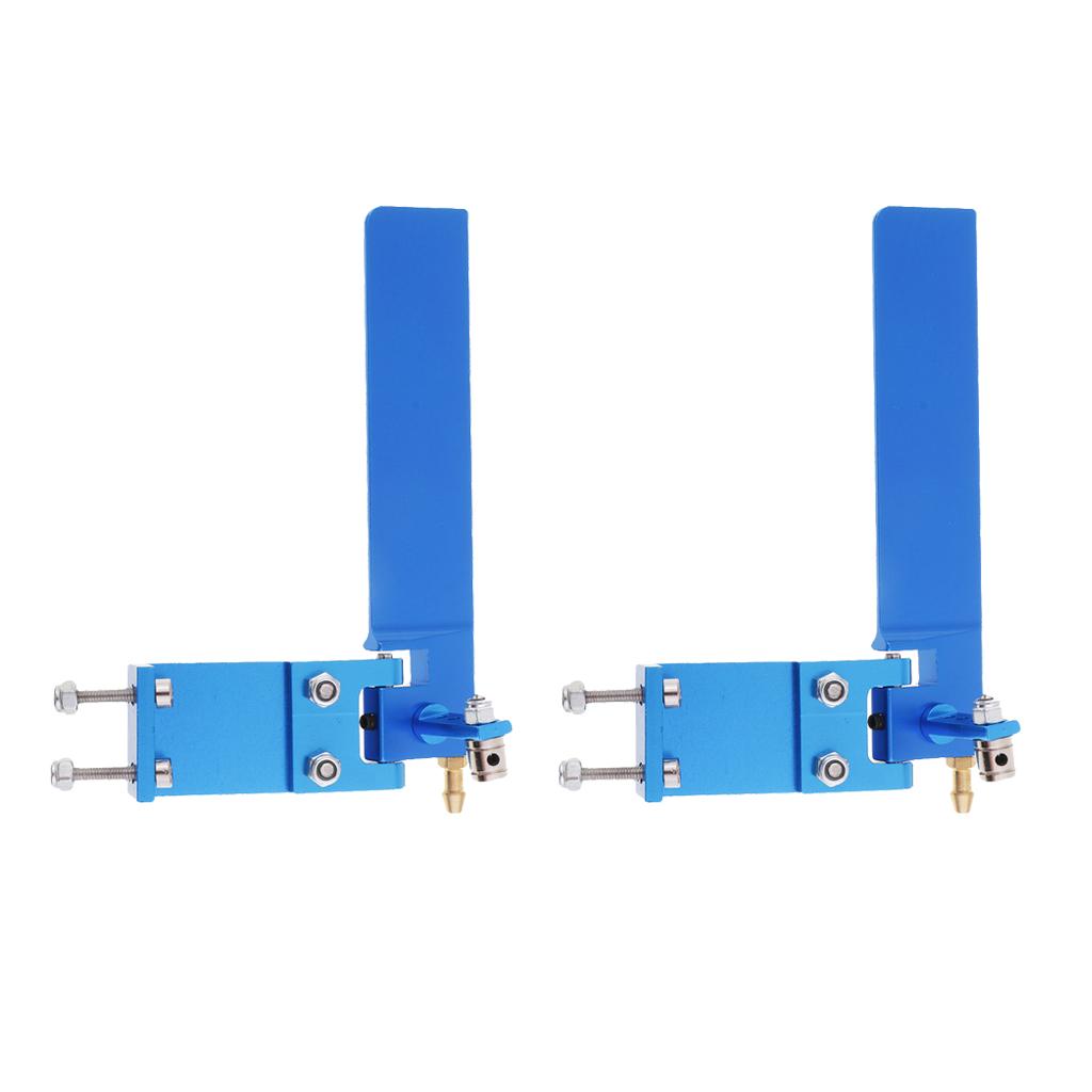 2pcs Aluminum Alloy 95mm RC Boat Rudder Water Pickup Absorbing Steering Blue