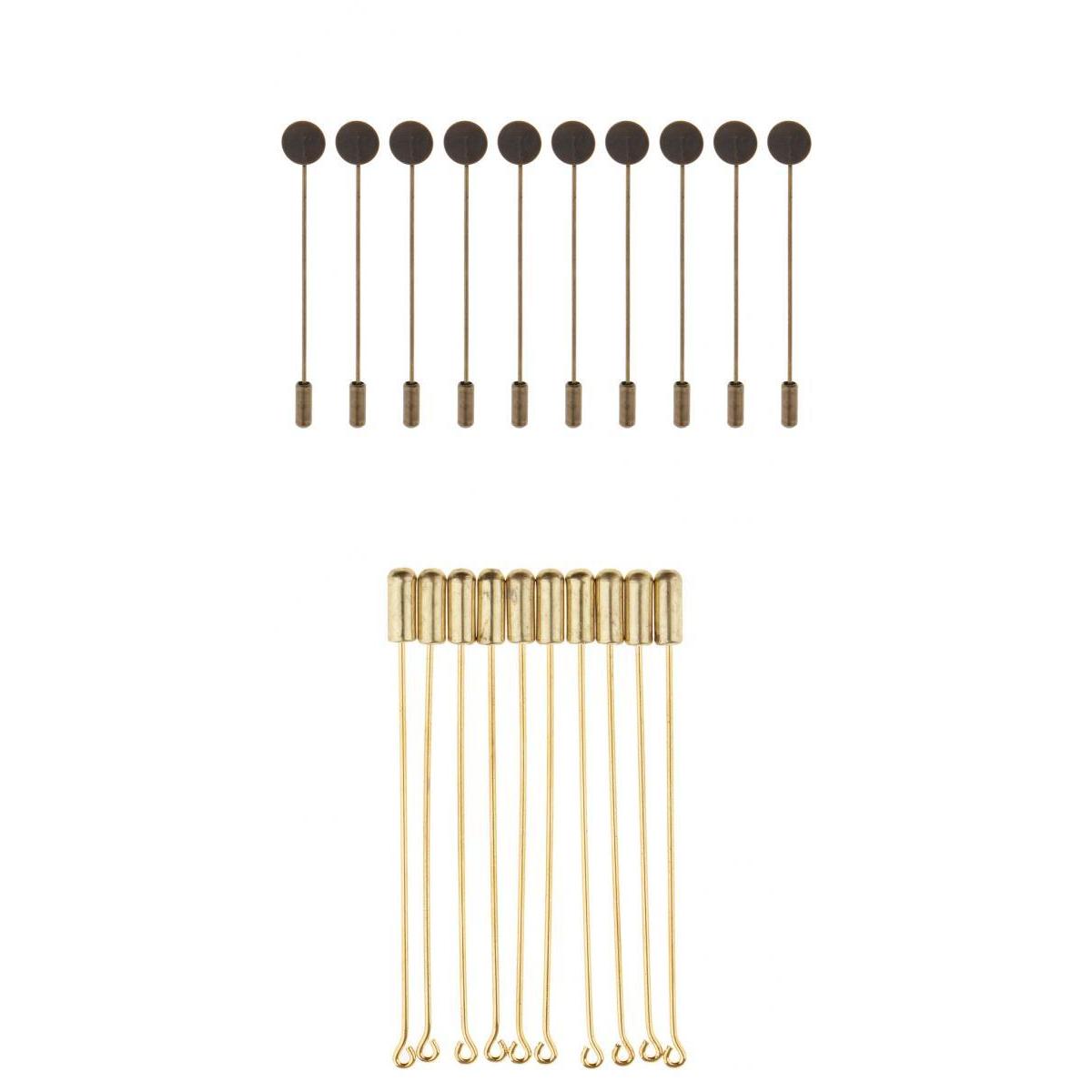 20 Piece 7.1cm Long Needle Plug Lapel Stick Hat Scarf Brooch Boutonniere Pin