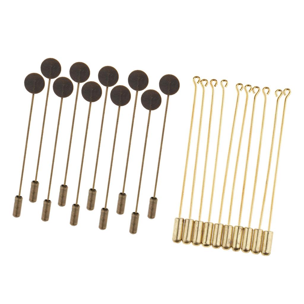 20 Piece 7.1cm Long Needle Plug Lapel Stick Hat Scarf Brooch Boutonniere Pin