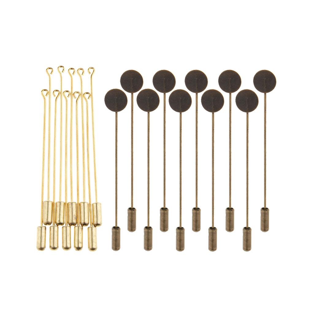 20 Piece 7.1cm Long Needle Plug Lapel Stick Hat Scarf Brooch Boutonniere Pin
