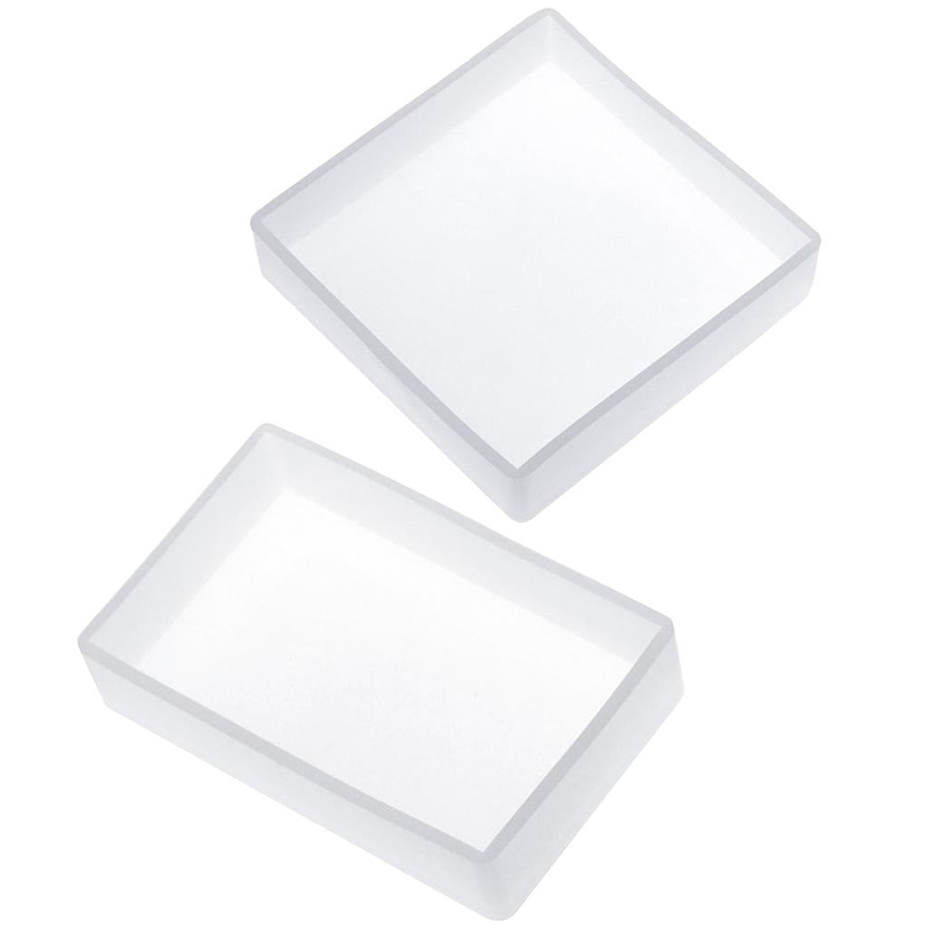 2Pcs DIY Cube Cuboid Resin Blocks Ornament Mold Jewelry Making Mould Tool