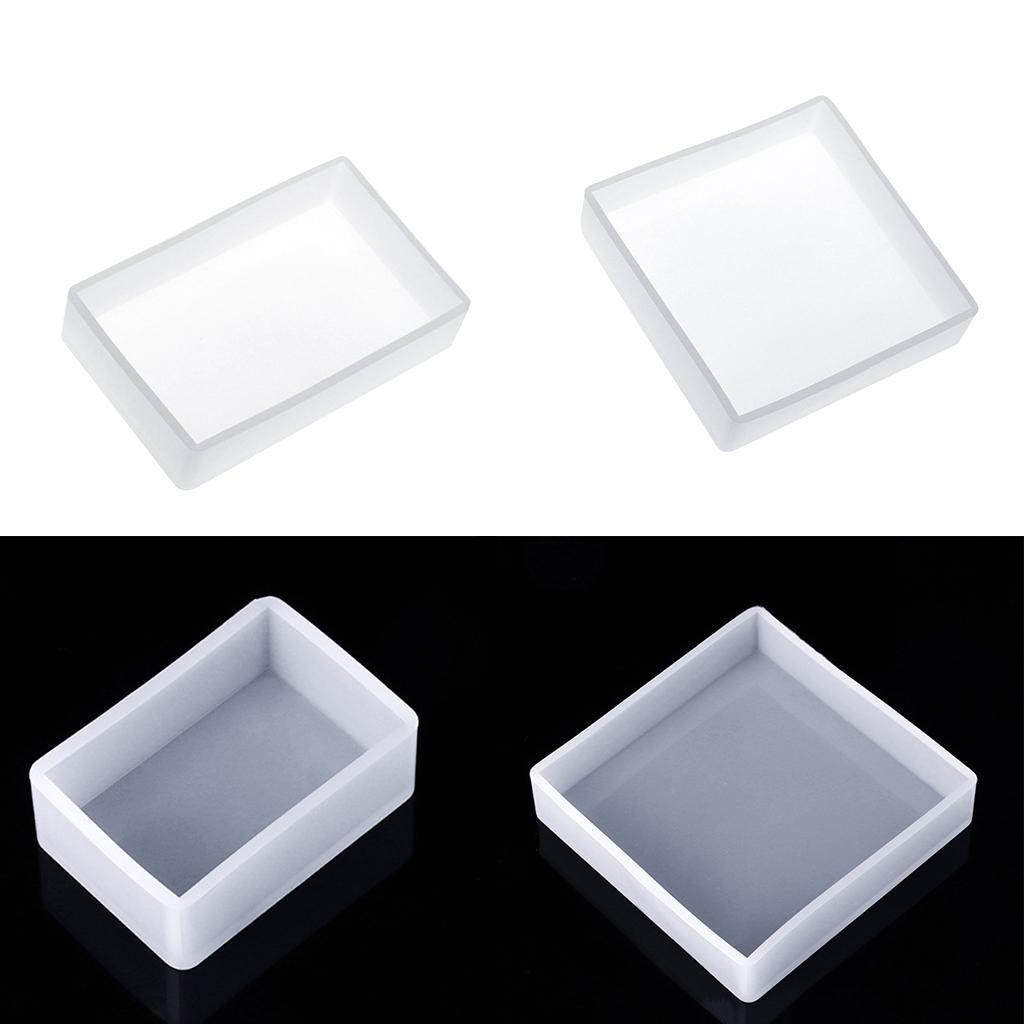 2Pcs DIY Cube Cuboid Resin Blocks Ornament Mold Jewelry Making Mould Tool
