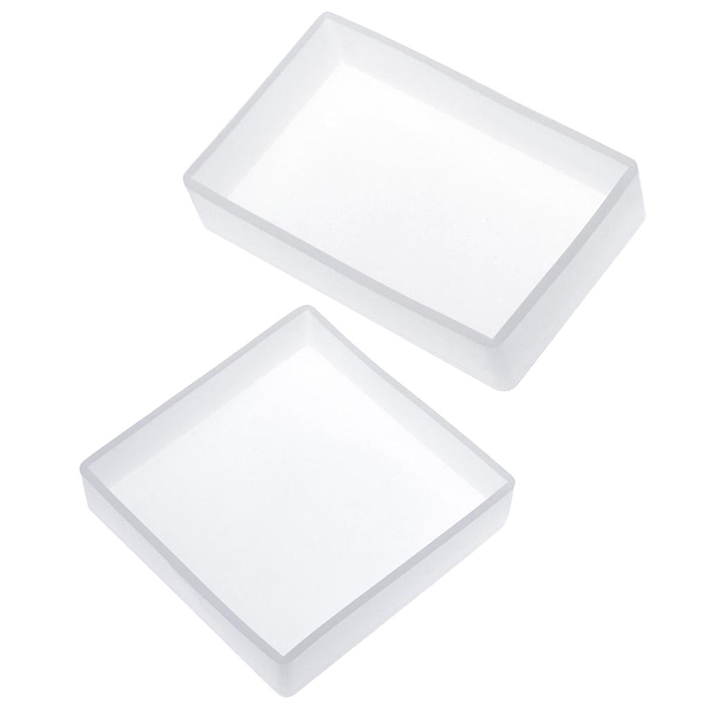 2Pcs DIY Cube Cuboid Resin Blocks Ornament Mold Jewelry Making Mould Tool