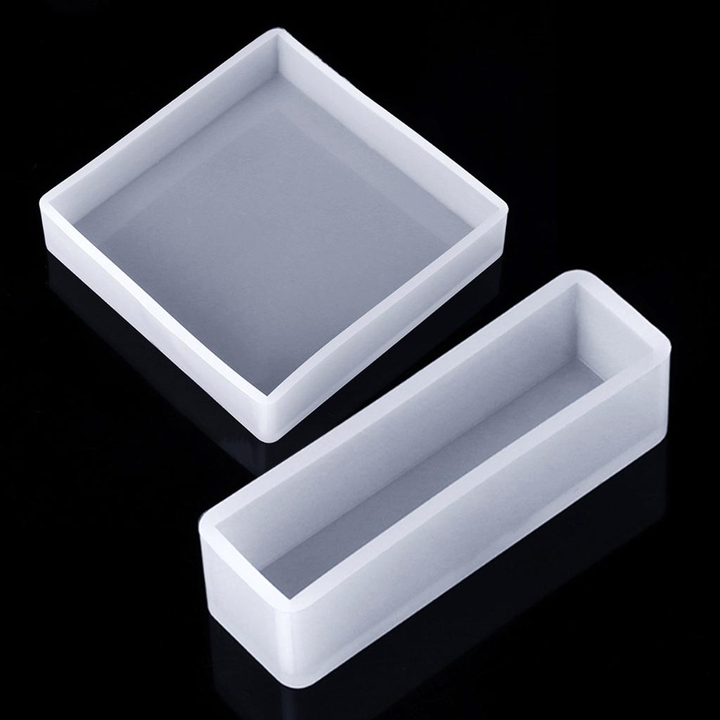 2X DIY Cube Cuboid Resin Blocks Ornament Mold Jewelry Making Mould Tool
