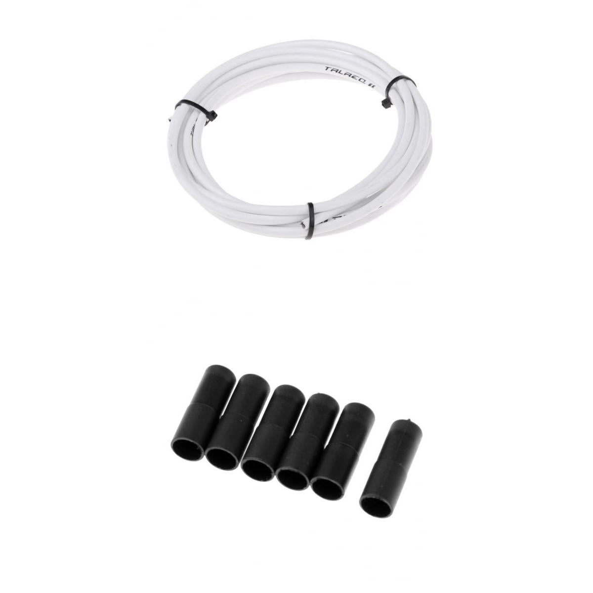 Bicycle Brake Cable Line Housing Tube Pipe Wire Cover with 6 End Cap White