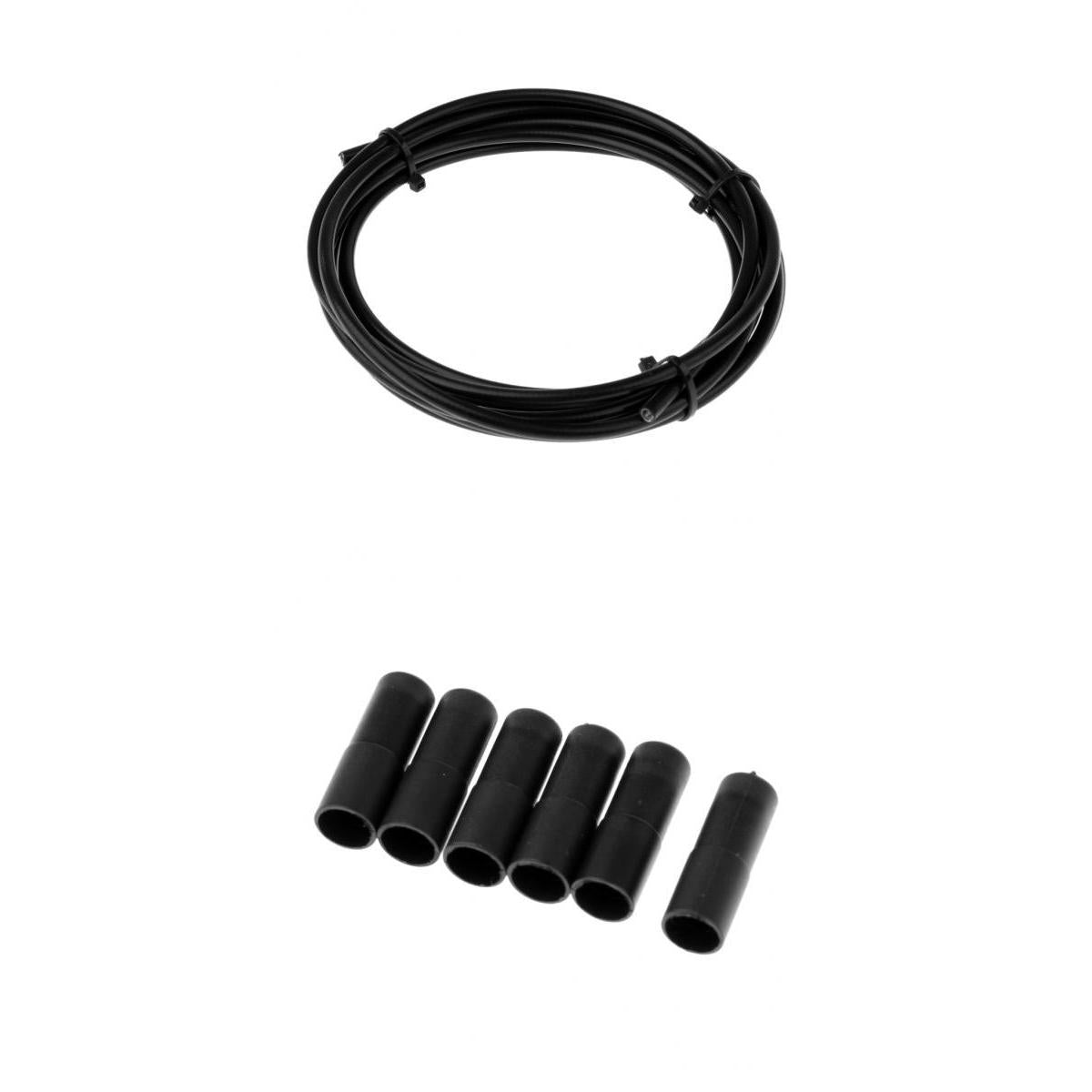 Bicycle Brake Cable Line Housing Tube Pipe Wire Cover with 6 End Cap Black