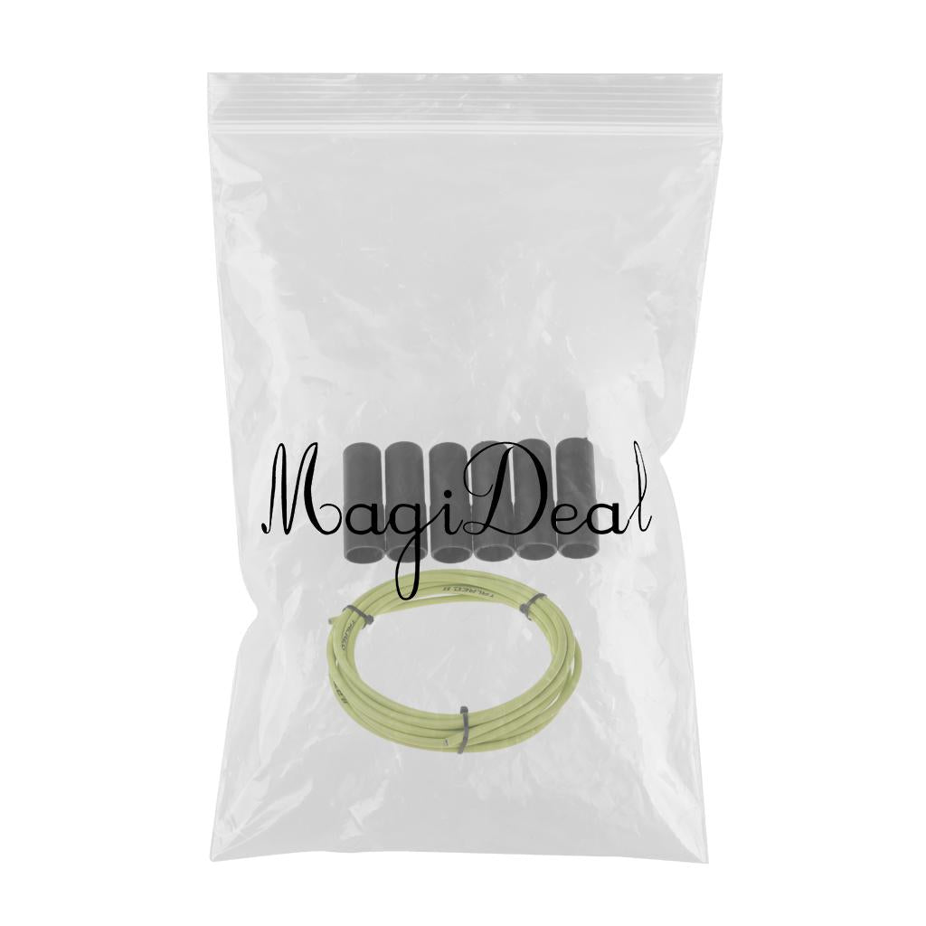 Bicycle Brake Cable Line Housing Tube Pipe Wire Cover with 6 End Cap Green
