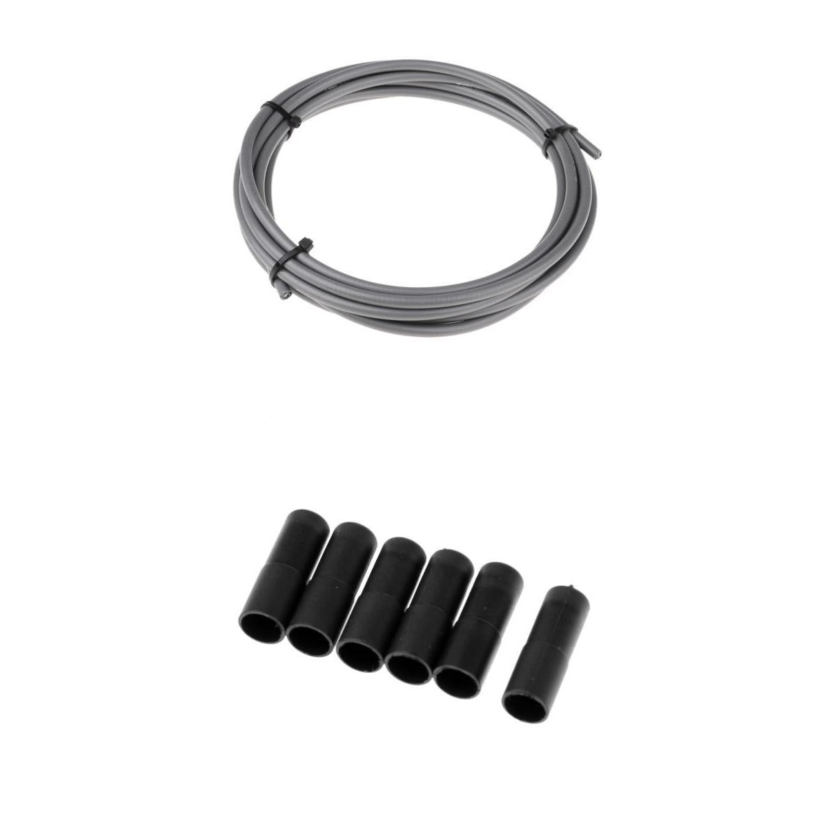 Bicycle Brake Cable Line Housing Tube Pipe Wire Cover with 6 End Cap Gray