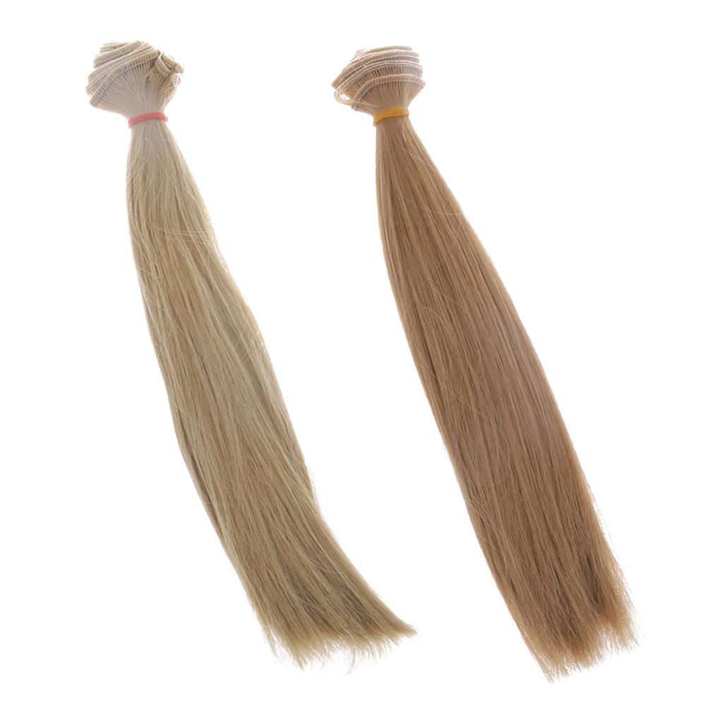 2pcs 25x100cm DIY Straight Hair Wig for 1/3 1/4 1/6 BJD Doll Making Supplies