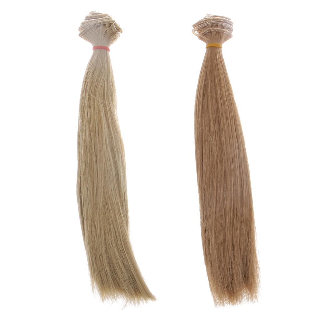 2pcs 25x100cm DIY Straight Hair Wig for 1/3 1/4 1/6 BJD Doll Making Supplies