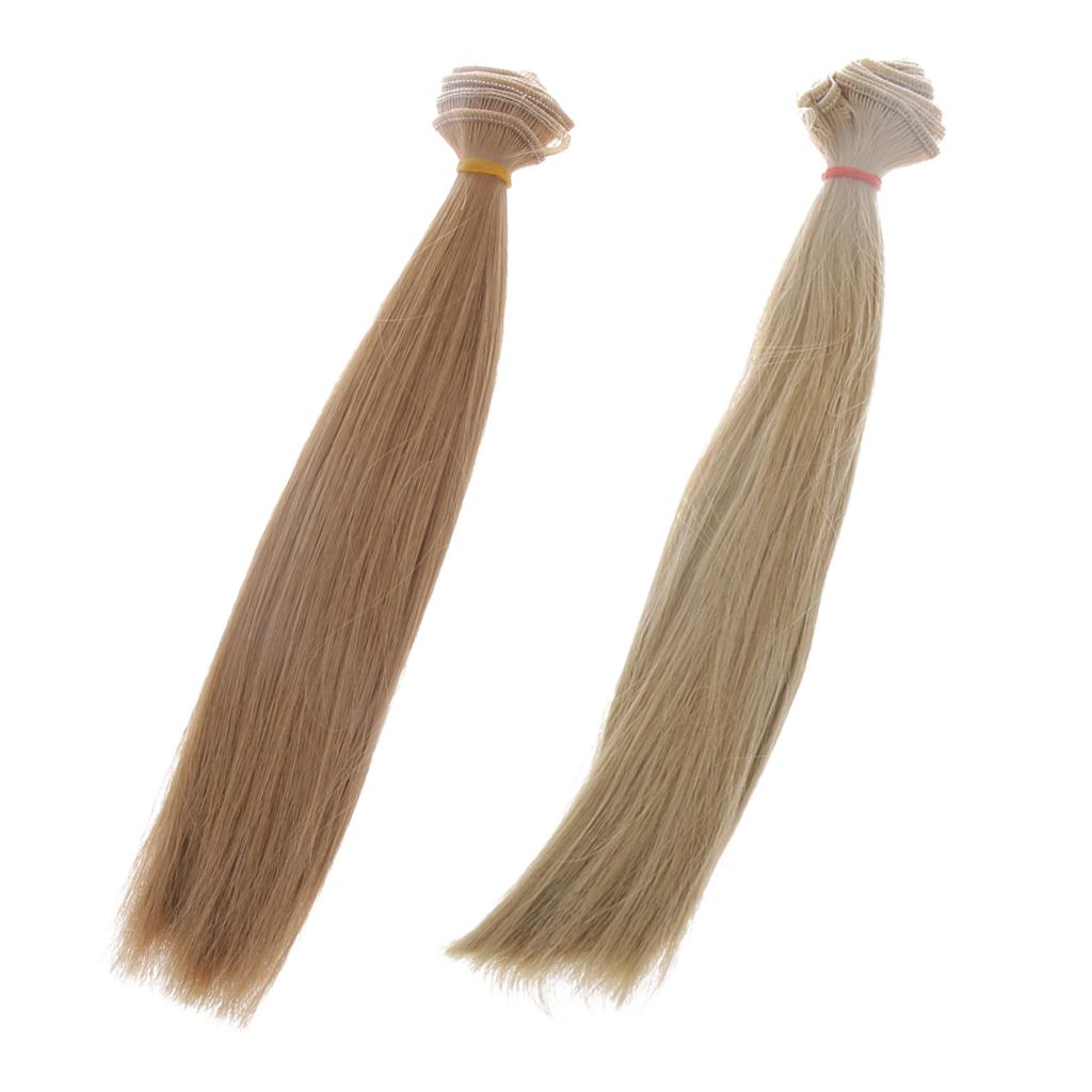 2pcs 25x100cm DIY Straight Hair Wig for 1/3 1/4 1/6 BJD Doll Making Supplies