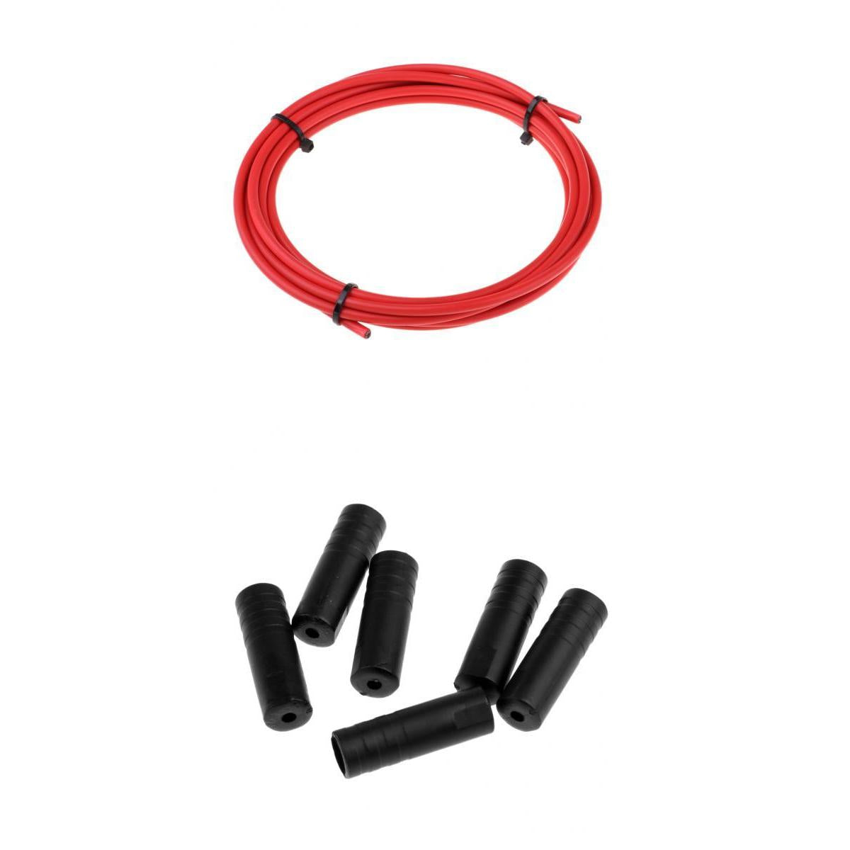 Bike Shifter Derailleur Cable Line Housing Tube Pipe & 6pcs End Cap Tube Tip Red