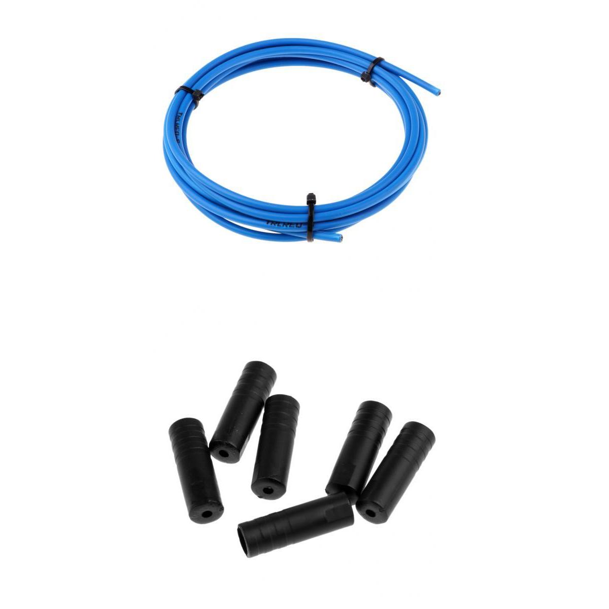Bike Shifter Derailleur Cable Line Housing Tube Pipe & 6pcs End Cap Tube Tip Blue