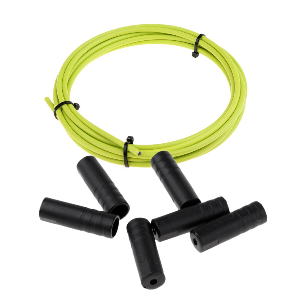 Bike Shifter Derailleur Cable Line Housing Tube Pipe & 6pcs End Cap Tube Tip Green
