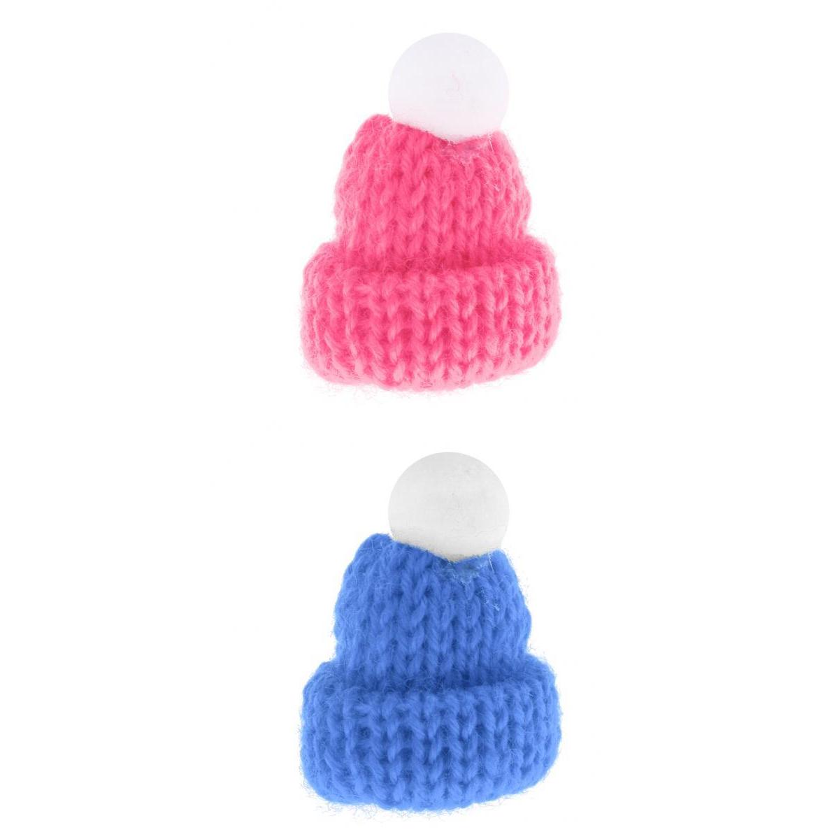 1/12 Dollhouse Miniature Beanie Hat Winter Cap Clothes Decor Pink & Blue