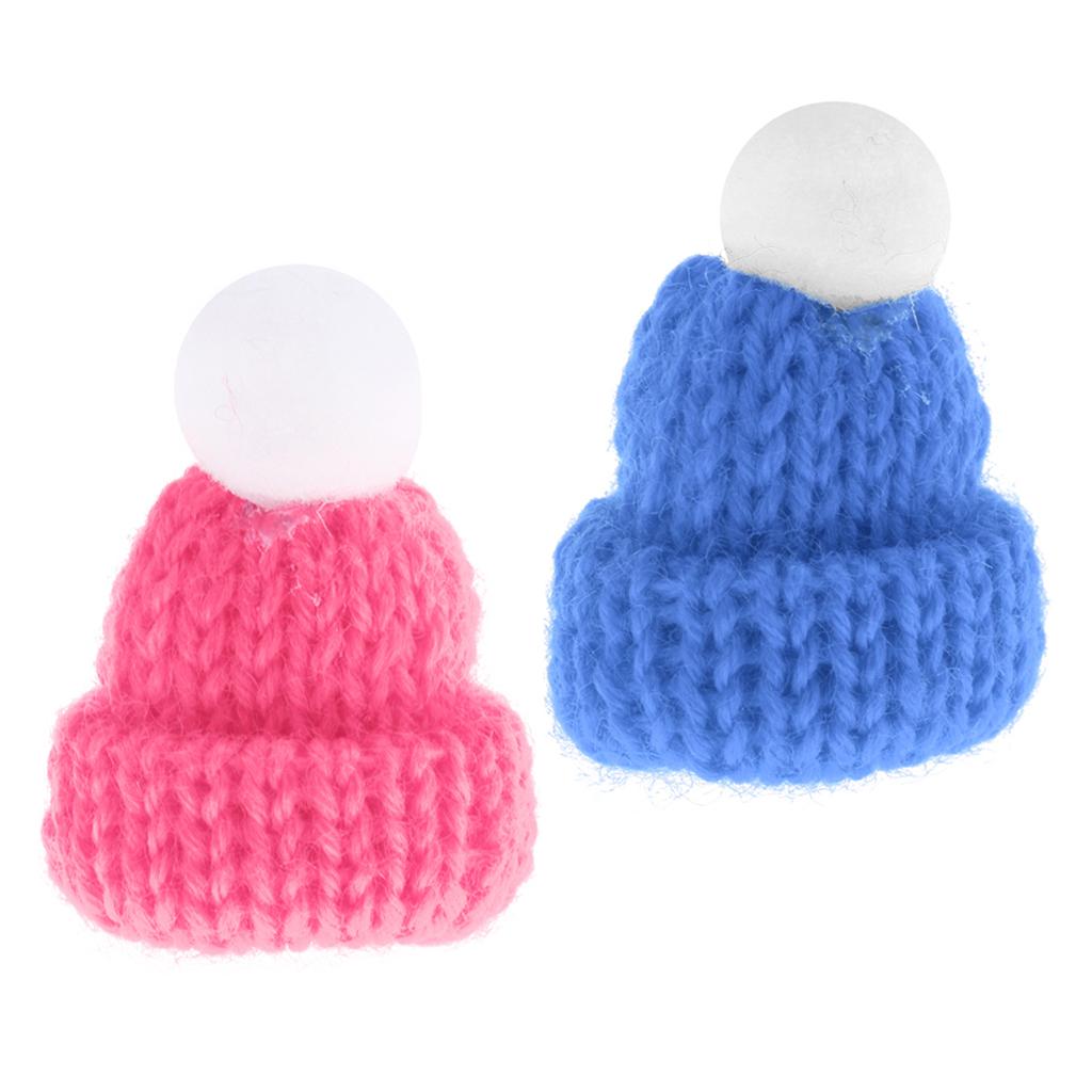 1/12 Dollhouse Miniature Beanie Hat Winter Cap Clothes Decor Pink & Blue